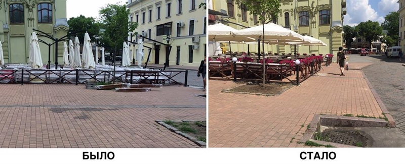 В центре Одессы кафе, которое столиками закрывало пандус, устранило нарушение