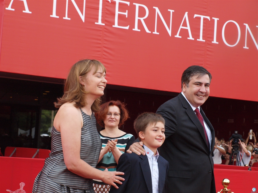 Михаил Саакашвили с женой и сыном